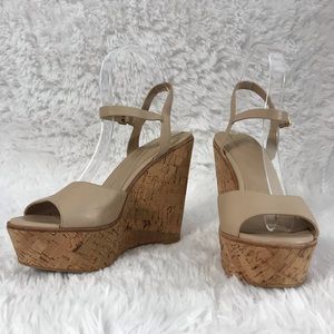 ALDO beige platform shoes with cork heel. Size 8.5
